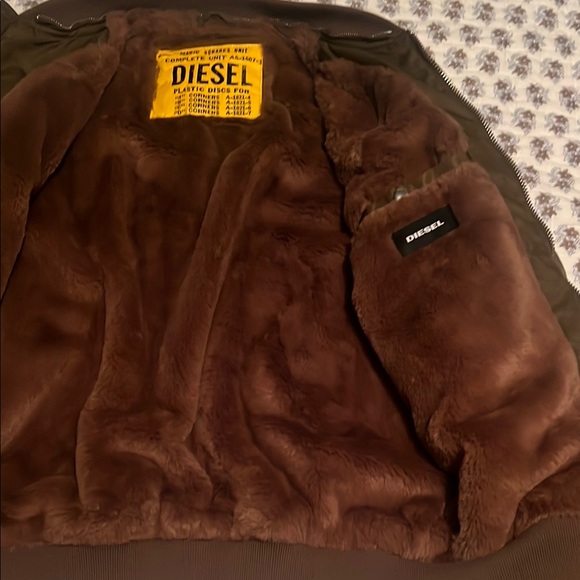 Diesel Green and Brown Bomber Jacket - Picture 3 of 5